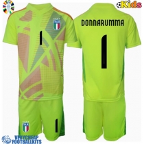 Italy Gianluigi Donnarumma #1 Goalkeeper Replica Home Minikit Euro 2024 Short Sleeve (+ pants)
